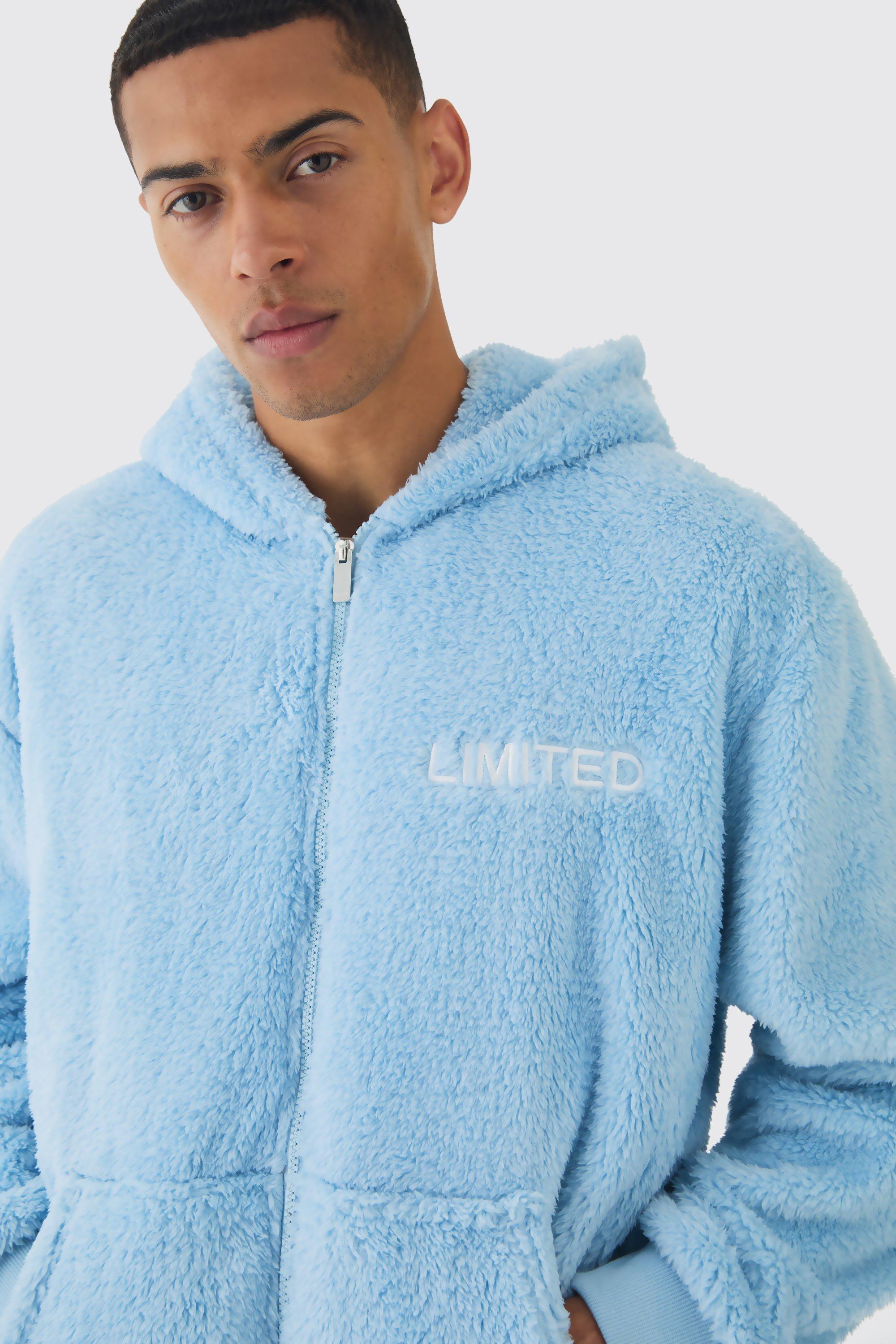 Oversized Zip Through Limited Edition Teddy Borg Hoodie boohoo